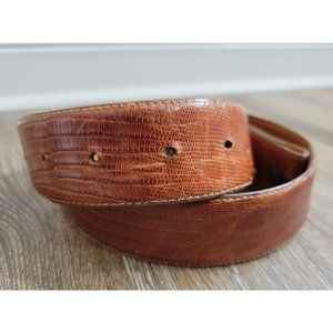 Jeff Deegan Designs Men's Medium Genuine Lizard Brown Belt NO BUCKLE